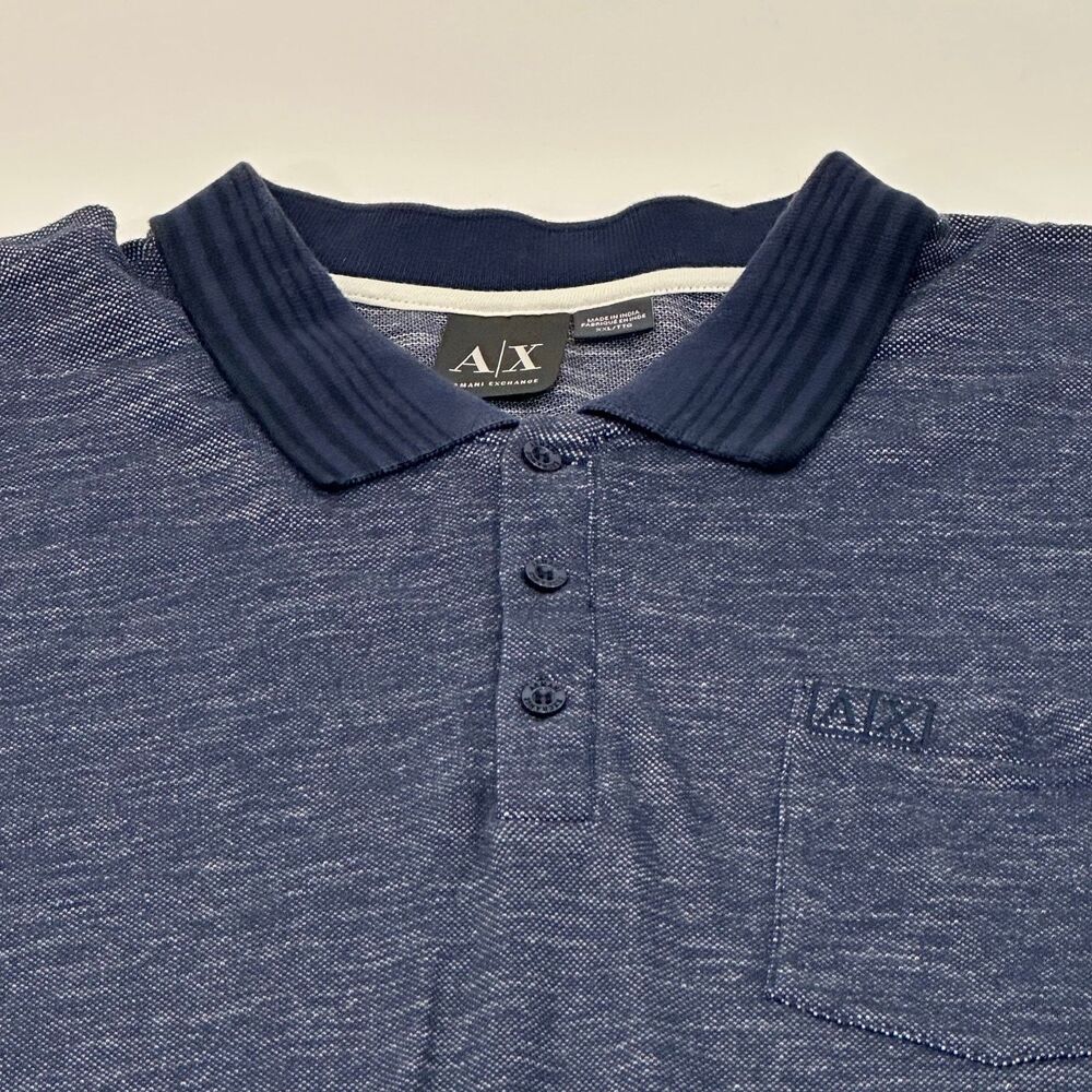Armani Exchange Men's Polo Shirt Navy Heather Size 2XL‎